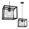 lampa wiszaca haga cage druciak z kloszem z bezbarwnego szkla