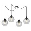 nowoczesna lampa loft z czterema szklanymi kloszami