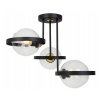efektowna lampa sufitowa z metalu ze szklanymi kloszami