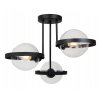 efektowna lampa sufitowa z metalu ze szklanymi kloszami