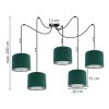 elegancka lampa spider mediolan z welurowymi abazurami