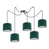 elegancka lampa spider mediolan z welurowymi abazurami