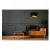 elegancka lampa wiszaca welurowa czarna ze zlotym srodkiem