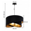 elegancka lampa wiszaca welurowa czarna ze zlotym srodkiem