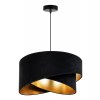 elegancka lampa wiszaca welurowa czarna ze zlotym srodkiem