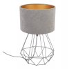 nowoczesna lampa nocna biurkowa welur na drucianej podstawie