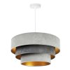 efektowna lampa wiszaca z welurowym abazurem 50 cm odcienie szarosci mediolan