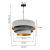 efektowna lampa wiszaca z welurowym abazurem 50 cm odcienie szarosci mediolan