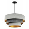 efektowna lampa wiszaca z welurowym abazurem 50 cm odcienie szarosci mediolan