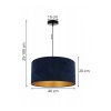 lampa wiszaca w stylu glamour z granatowym abazurem