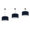 nowoczesna lampa wiszaca mediolan duzy granatowy abazur z efektem chrom