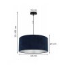 nowoczesna lampa wiszaca mediolan duzy granatowy abazur z efektem chrom