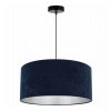 nowoczesna lampa wiszaca mediolan duzy granatowy abazur z efektem chrom