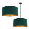ponadczasowa lampa wiszaca mediolan z zielono zlotym abazurem z tkaniny