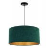 ponadczasowa lampa wiszaca mediolan z zielono zlotym abazurem z tkaniny