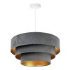 nowoczesna lampa wiszaca z welurowym abazurem potrojnym mediolan 50 cm