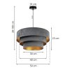 nowoczesna lampa wiszaca z welurowym abazurem potrojnym mediolan 50 cm