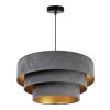 nowoczesna lampa wiszaca z welurowym abazurem potrojnym mediolan 50 cm