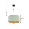 lampa wiszaca z duzym pastelowym abazurem o zlotym srodku