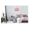 wiszaca regulowana lampa z rozowym welurowym abazurem