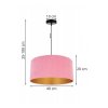 wiszaca regulowana lampa z rozowym welurowym abazurem