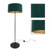 stylowa lampa podlogowa z welurowym abazurem zloty srodek mediolan