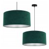 stylowa lampa wiszaca mediolan z duzym zielonym abazurem srodek chrom