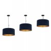 nowoczesna lampa wiszaca mediolan duzy granatowy abazur srodek gold