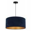nowoczesna lampa wiszaca mediolan duzy granatowy abazur srodek gold