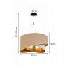 elegancka wiszaca regulowana lampa z asymetrycznym welurowym abazurem