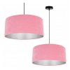 rozowa regulowana lampa wiszaca mediolan z abazurem wnetrze chrom
