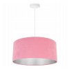 rozowa regulowana lampa wiszaca mediolan z abazurem wnetrze chrom