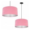 lampa wiszaca z rozowym welurowym abazurem