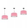 lampa wiszaca z rozowym welurowym abazurem