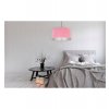 lampa wiszaca z rozowym welurowym abazurem