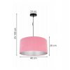 lampa wiszaca z rozowym welurowym abazurem