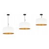 efektowna lampa wiszaca do salonu biala zloty srodek