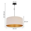 elegancka lampa wiszaca mediolan z bezowym welurowym abazurem