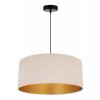 elegancka lampa wiszaca mediolan z bezowym welurowym abazurem