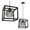oryginalna szklana lampa wiszaca crystal cage z krysztalkami