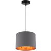 stylowa lampa wiszaca regulowana z abazurem zloty srodek