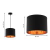stylowa lampa wiszaca regulowana z abazurem zloty srodek