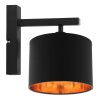 kinkiet z abazurem zloty srodek metal lampa