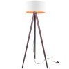 lampa podlogowa drewniana stojaca trojnog z abazurem