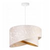 nowoczesna lampa wiszaca z abazurem werona biale wykonczenie wzor liscie