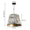 stylowa lampa wiszaca werona z abazurem srebrno zloty wzor stozek