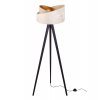 nowoczesna lampa stojaca werona na drewnianym trojnogu z abazurem czarna