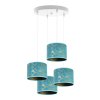 nowoczesna wiszaca lampa werona niebieska ze wzorem geometrycznym