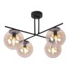 lampa sufitowa zyrandol czarny w stylu loft miodowe klosze e14
