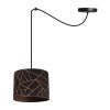 elegancka lampa z abazurem materialowym spider werona wzor miedz